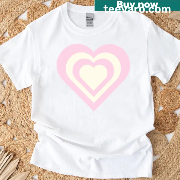 Charming multicolored heart graphic in cream and pink tones
