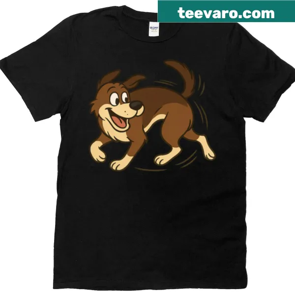 Adorable dog illustration chasing its tail