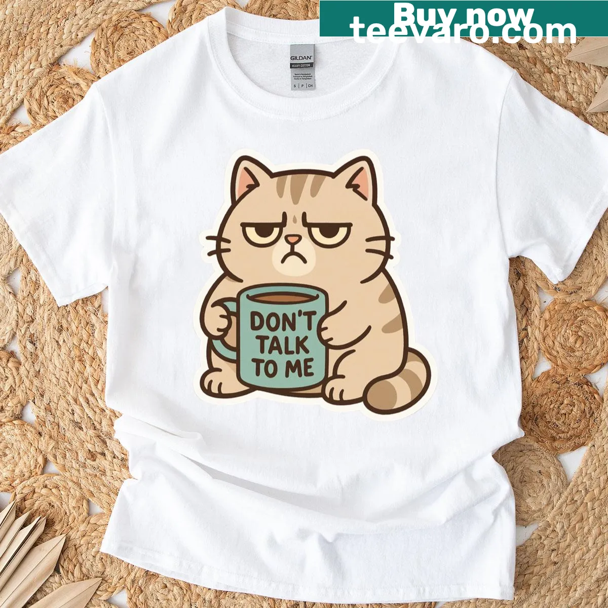 Bold text t-shirt with 'Don't Talk To Me' message — on a men's t-shirt
