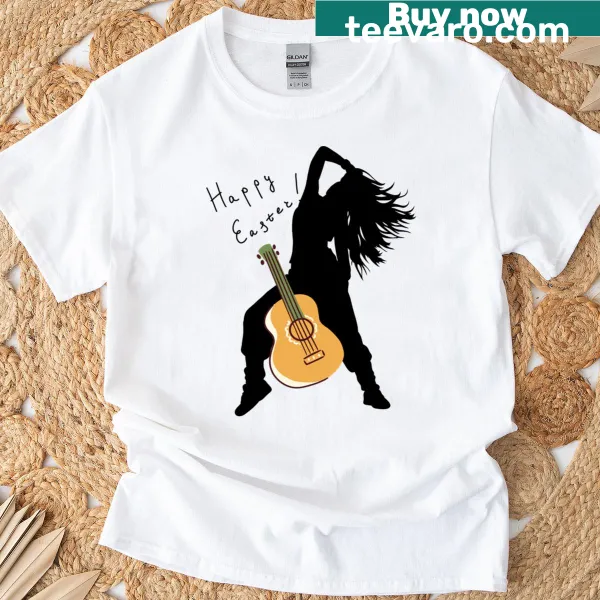 T-shirt featuring a cute dancing bunny graphic for Easter