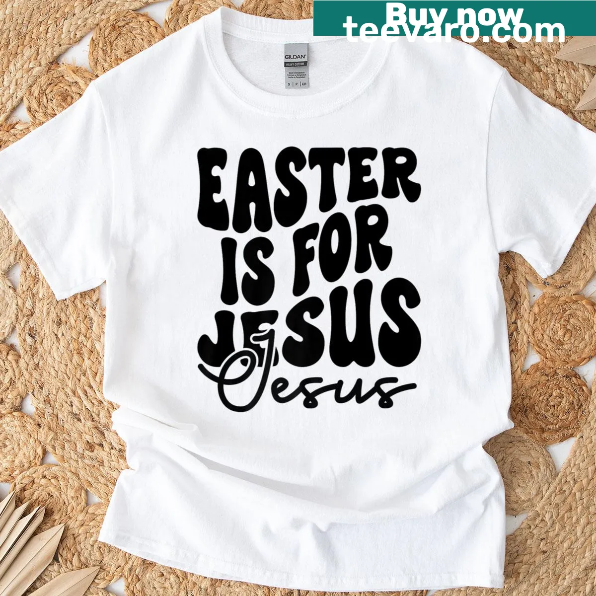 Easter-themed t-shirt with the phrase 'Easter Is For Jesus' prominently displayed. — on a men's t-shirt