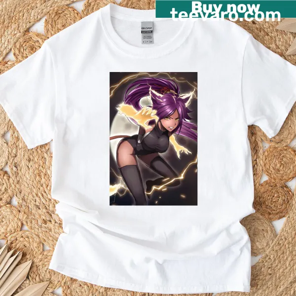 Playful electric cat graphic on a premium scoop t-shirt.