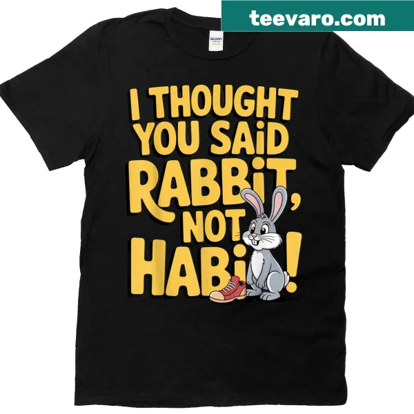 Playful bunny graphic on a humorous Easter T-shirt