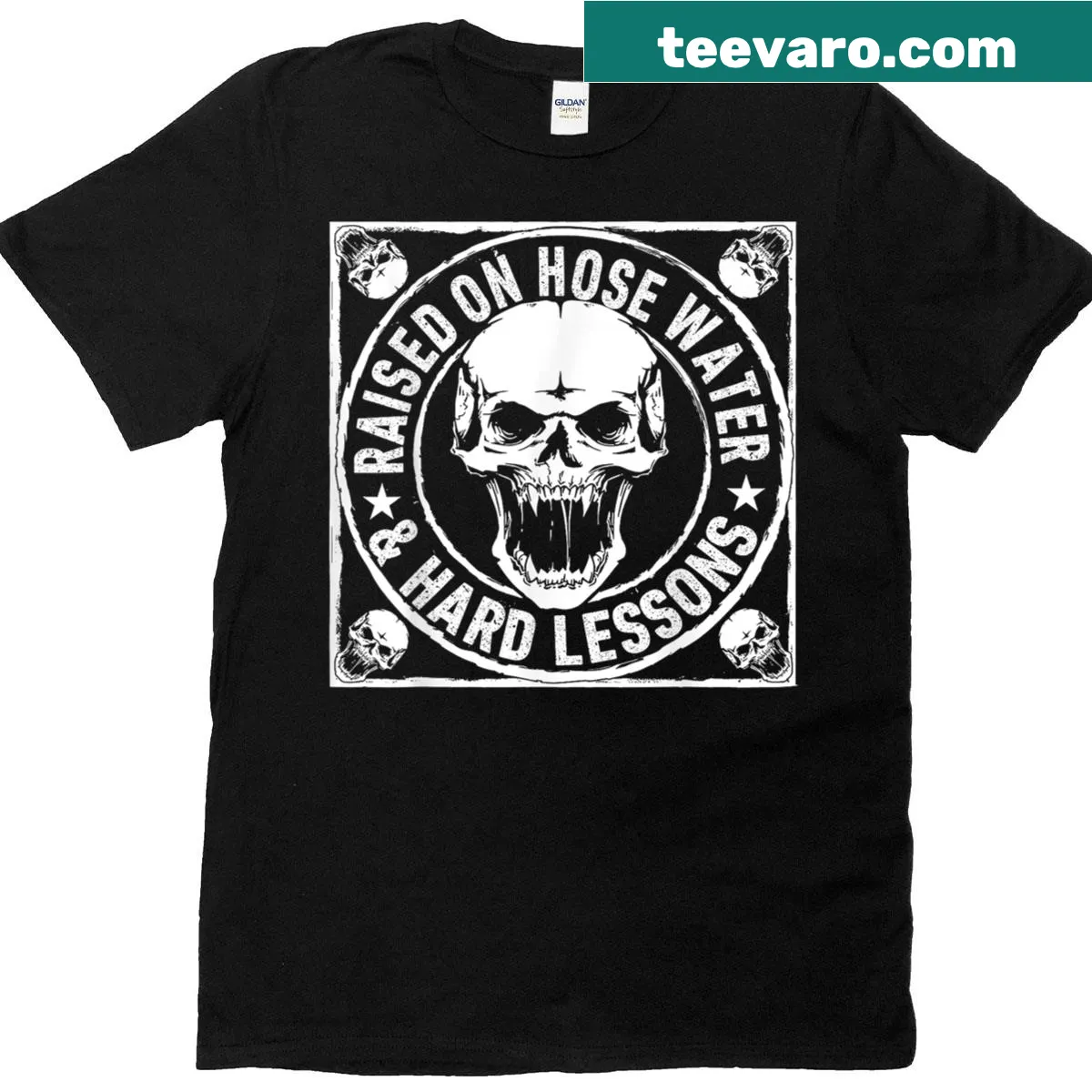 Retro skull graphic on a vintage distressed t-shirt — on a men's t-shirt