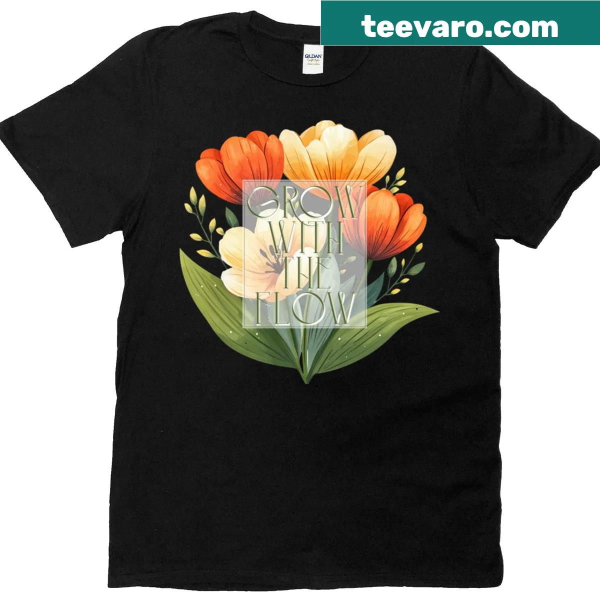 Spring-themed T-shirt with a playful growth illustration. — on a men's t-shirt
