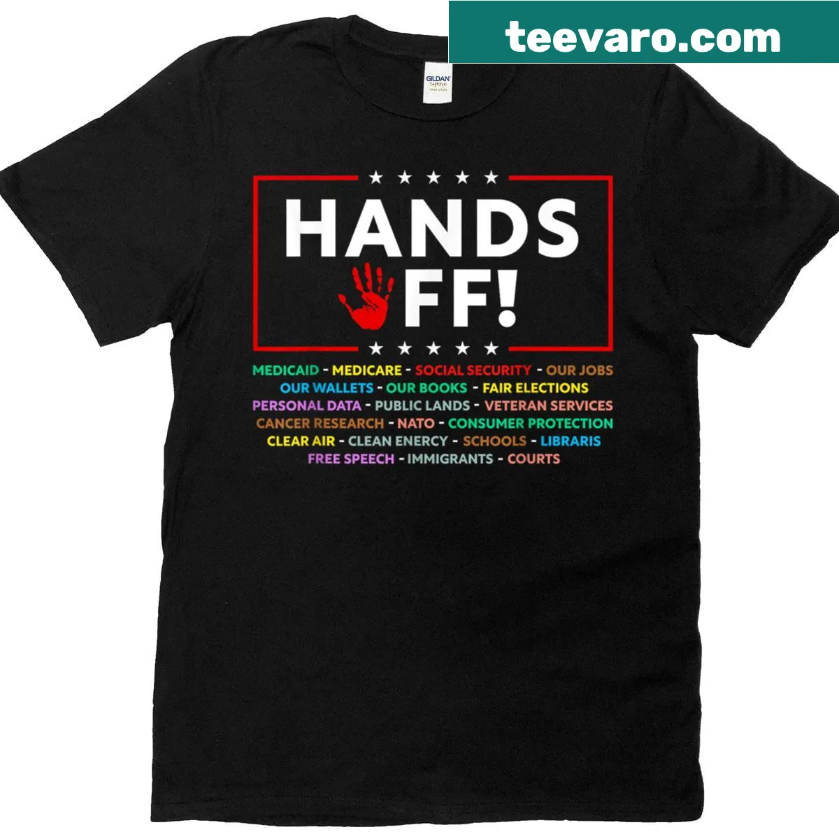 Protest T-shirt advocating for Social Security and Medicare — on a men's t-shirt
