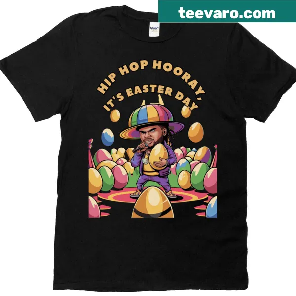 Funny Easter Day t-shirt with the phrase Hip Hop Hooray