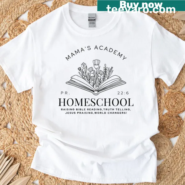 Homeschool mama typography T-shirt