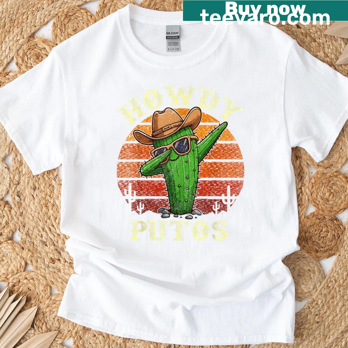 Bull skull graphic T-shirt with country cowboy theme — on a men's t-shirt