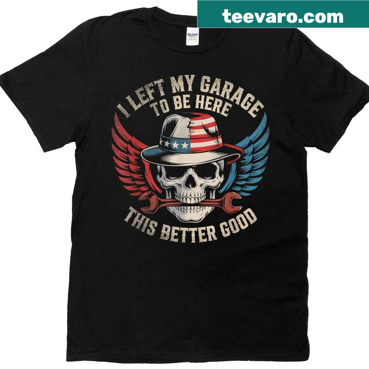 Skull design t-shirt with sarcastic mechanic phrase. — on a men's t-shirt