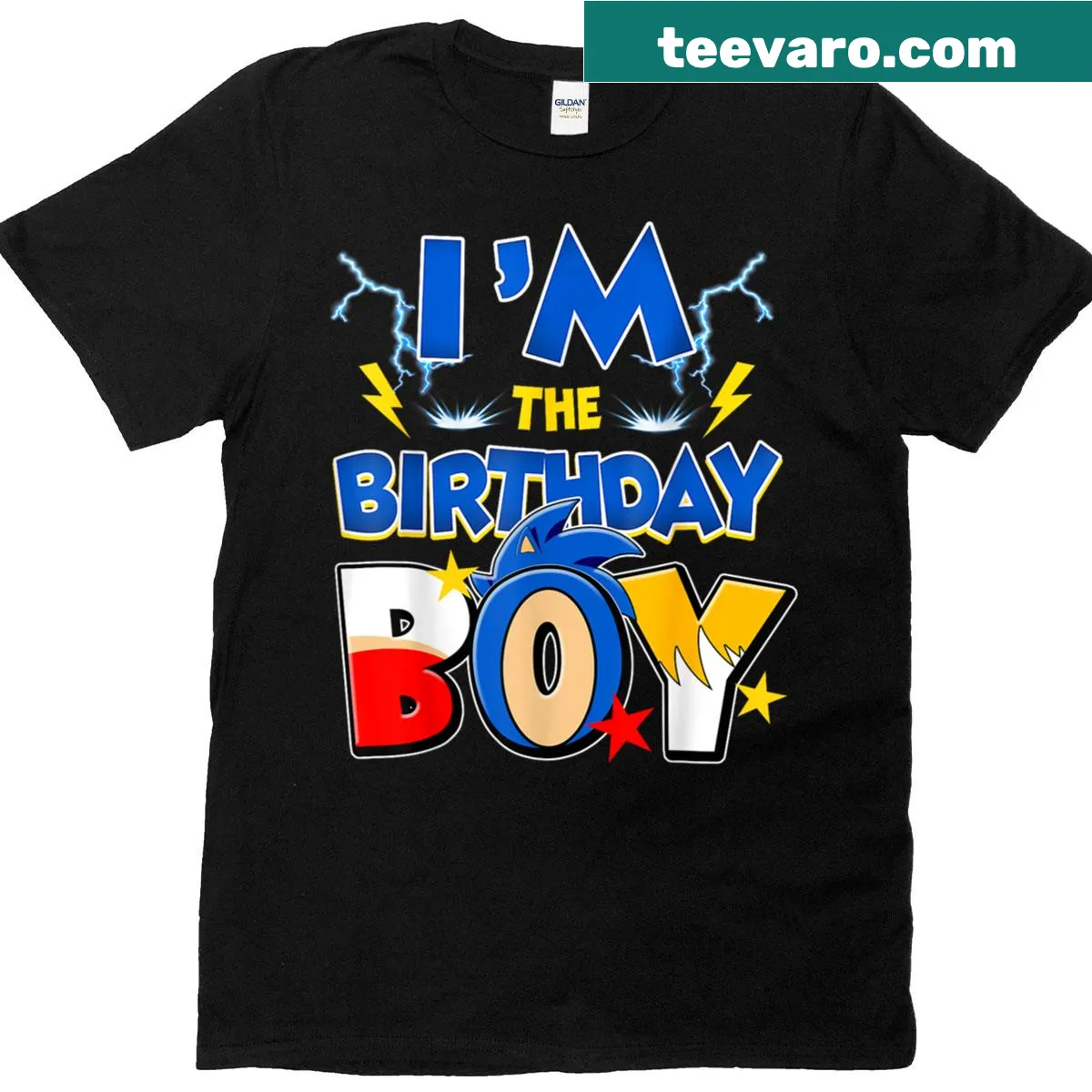 Birthday T-shirt for boys declaring 'I'm The Birthday Boy' with gaming theme — on a men's t-shirt