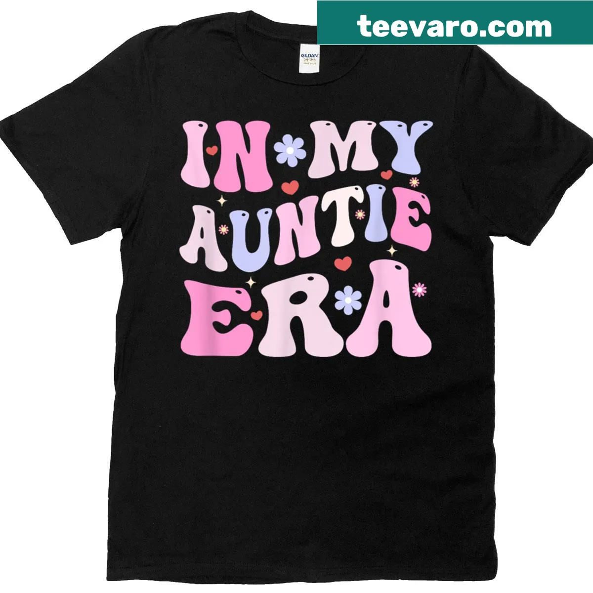 T-shirt with 'In My Auntie Era' text for women celebrating new family. — on a men's t-shirt
