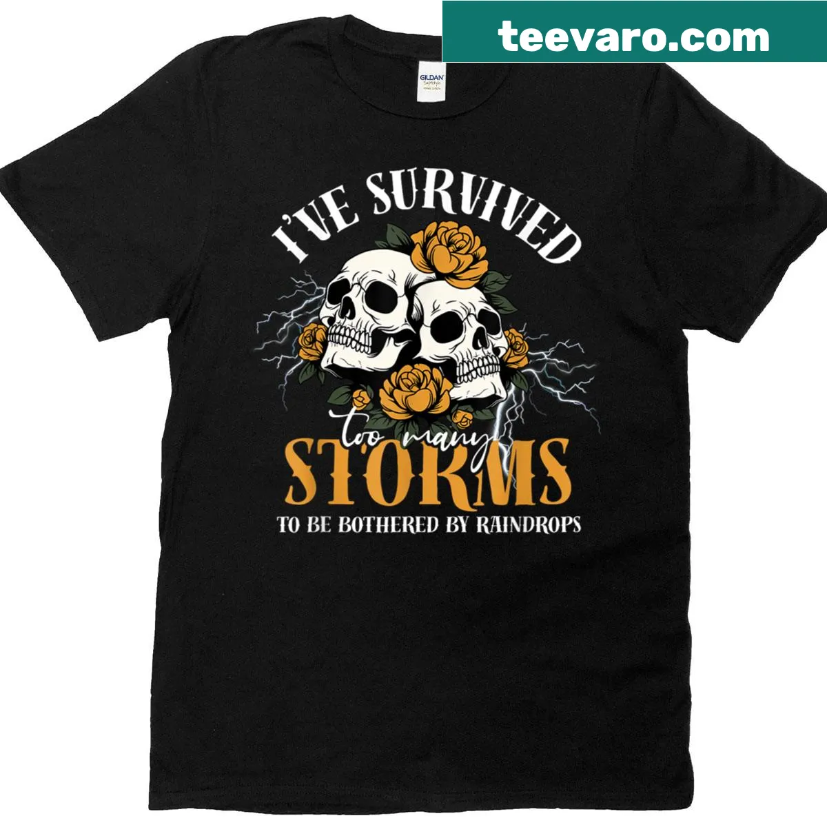 Inspirational T-shirt with resilience-themed phrase — on a men's t-shirt