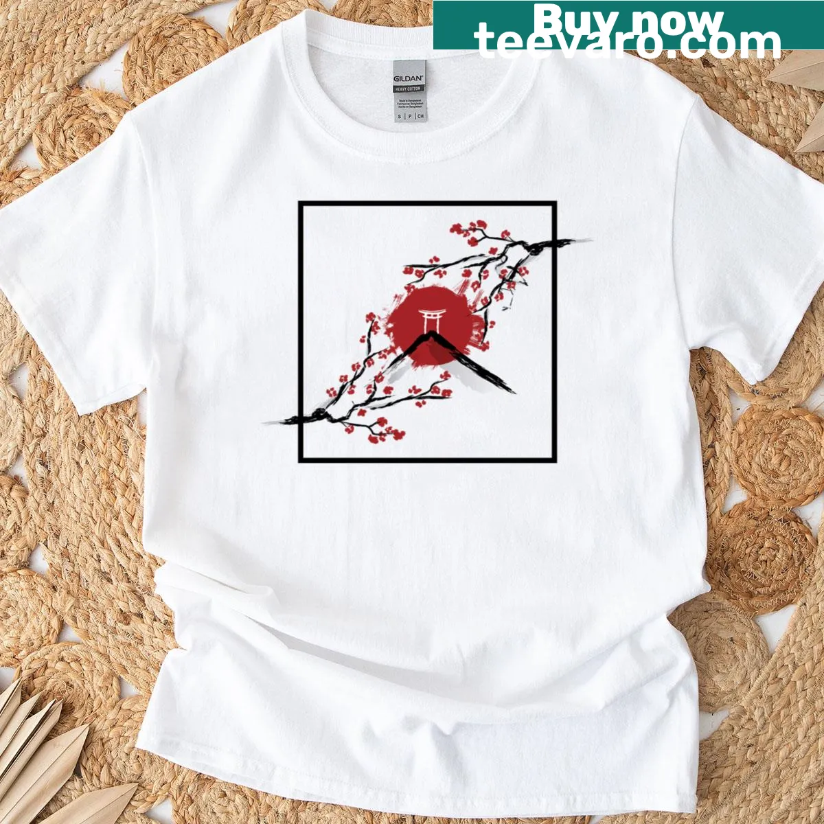 T-shirt with a vaporwave graphic inspired by Japanese and Asian aesthetics — on a men's t-shirt