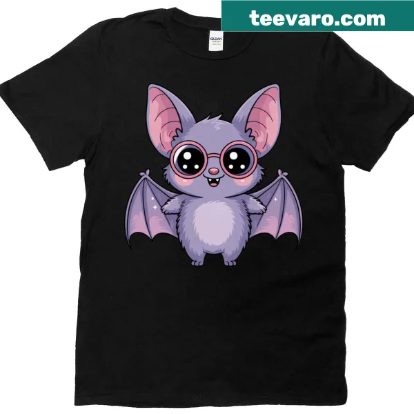Kawaii bat graphic T-shirt with a cute design