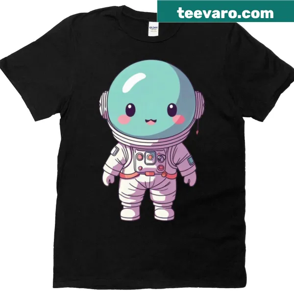 Cute astronaut design surrounded by stars on a T-shirt