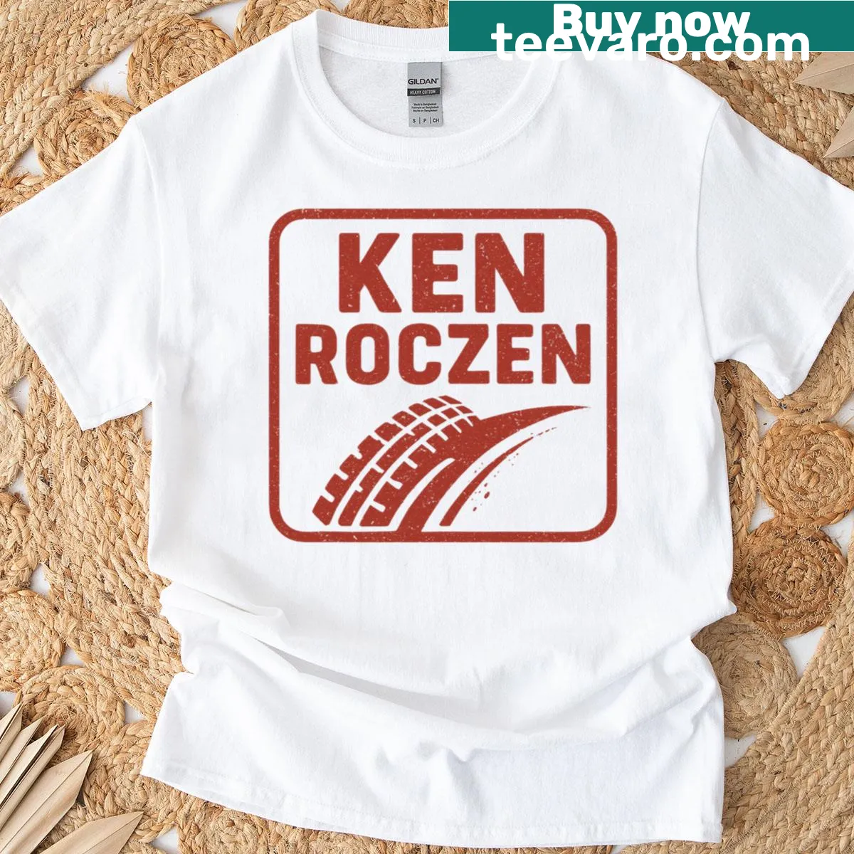 Grunge motocross t-shirt featuring Ken Roczen action logo — on a men's t-shirt
