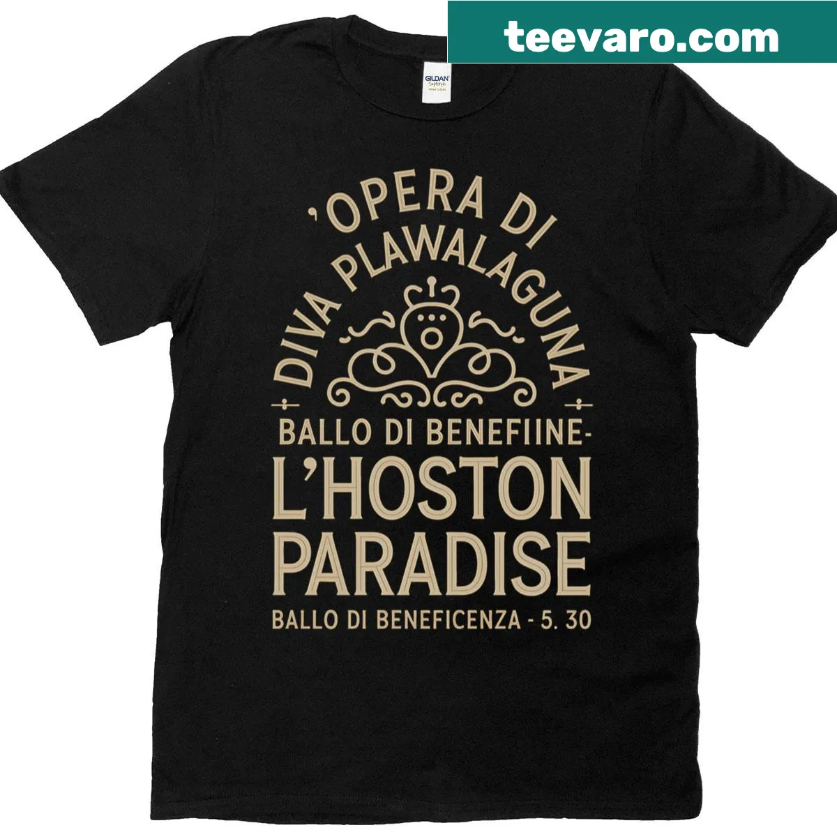 Vintage distressed Lopera Della Diva T-shirt with bold typography — on a men's t-shirt