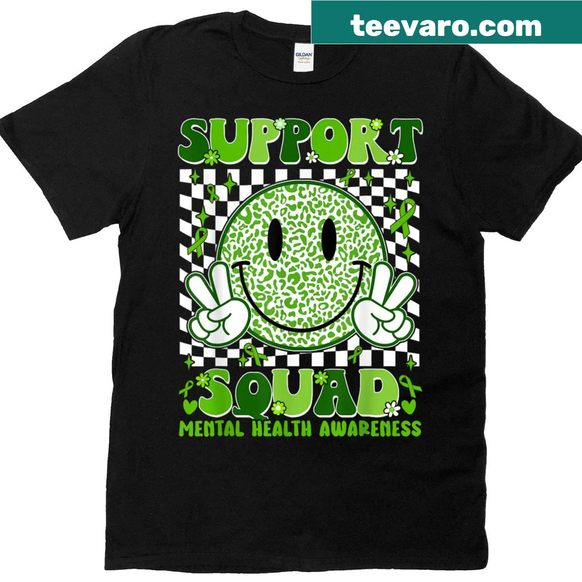 Funny mental health awareness T-shirt with support squad theme — on a men's t-shirt