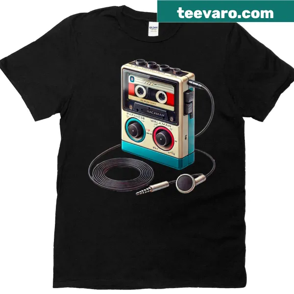 Illustrated t-shirt with pocket-sized musical notes and instruments