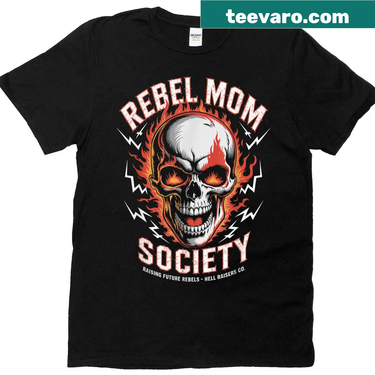 T-shirt with a bold skull design for rebellious moms — on a men's t-shirt