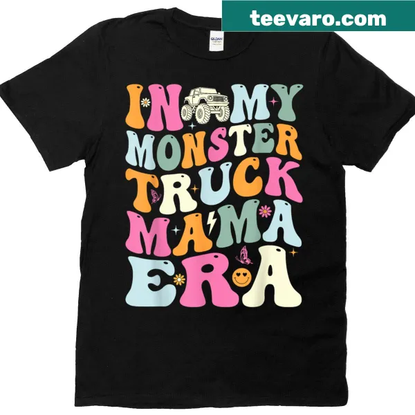 Monster truck themed t-shirt for moms with playful design