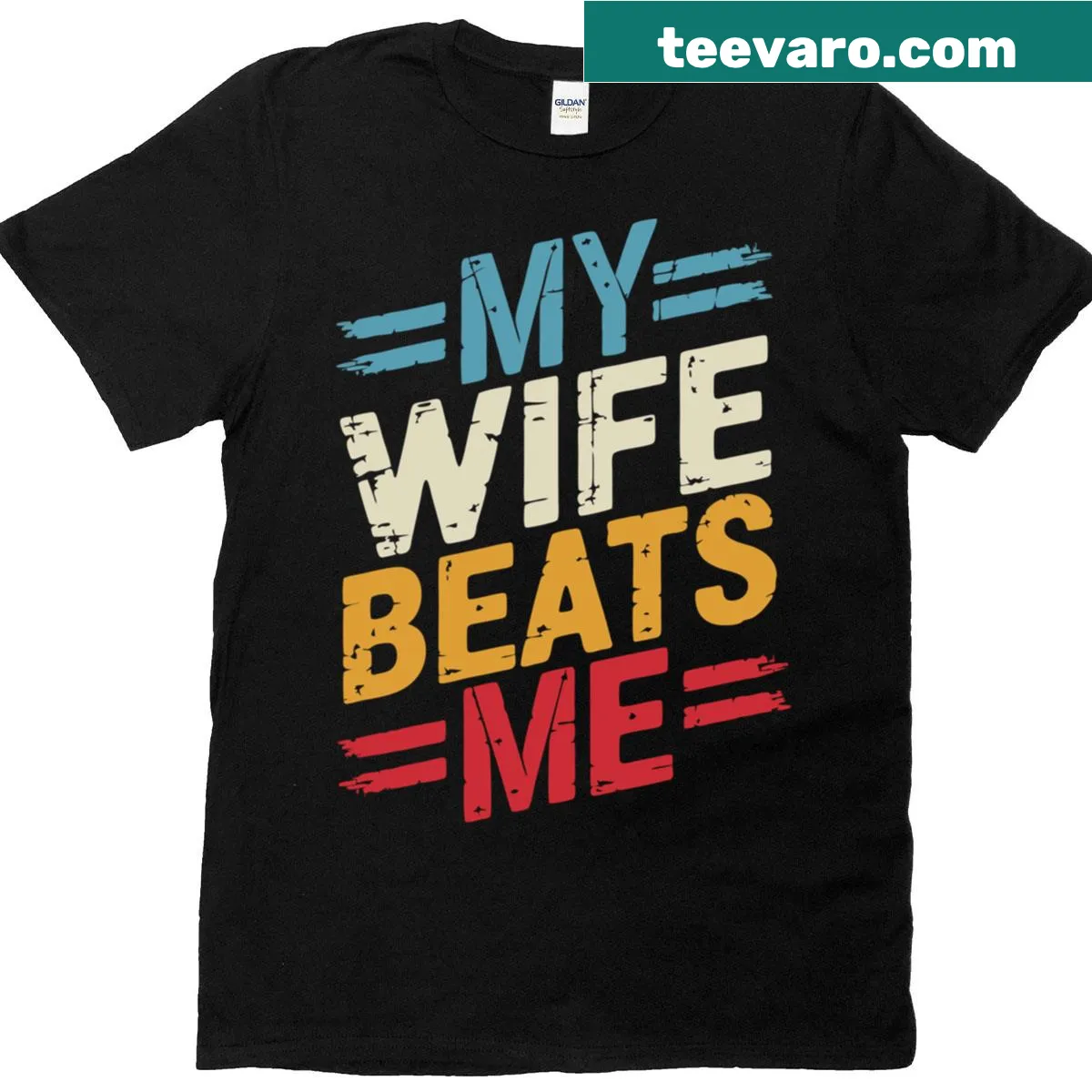 Funny husband quote T-shirt with retro typography — on a men's t-shirt