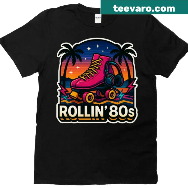 Nostalgic 80s-themed t-shirt celebrating music and culture
