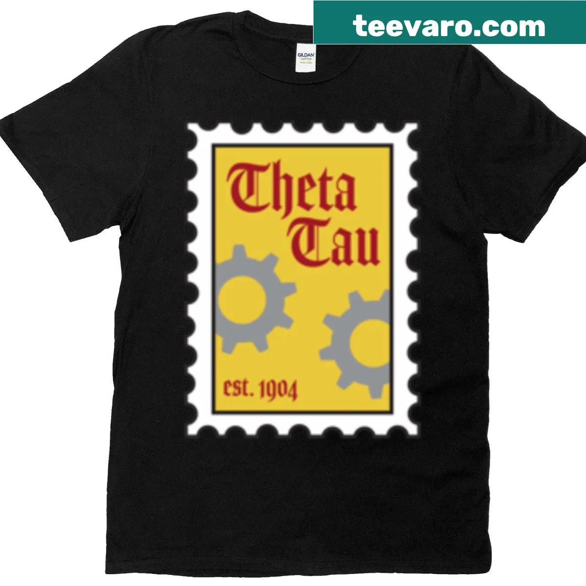 Theta Tau fraternity emblem featured on a stylish T-shirt — on a men's t-shirt