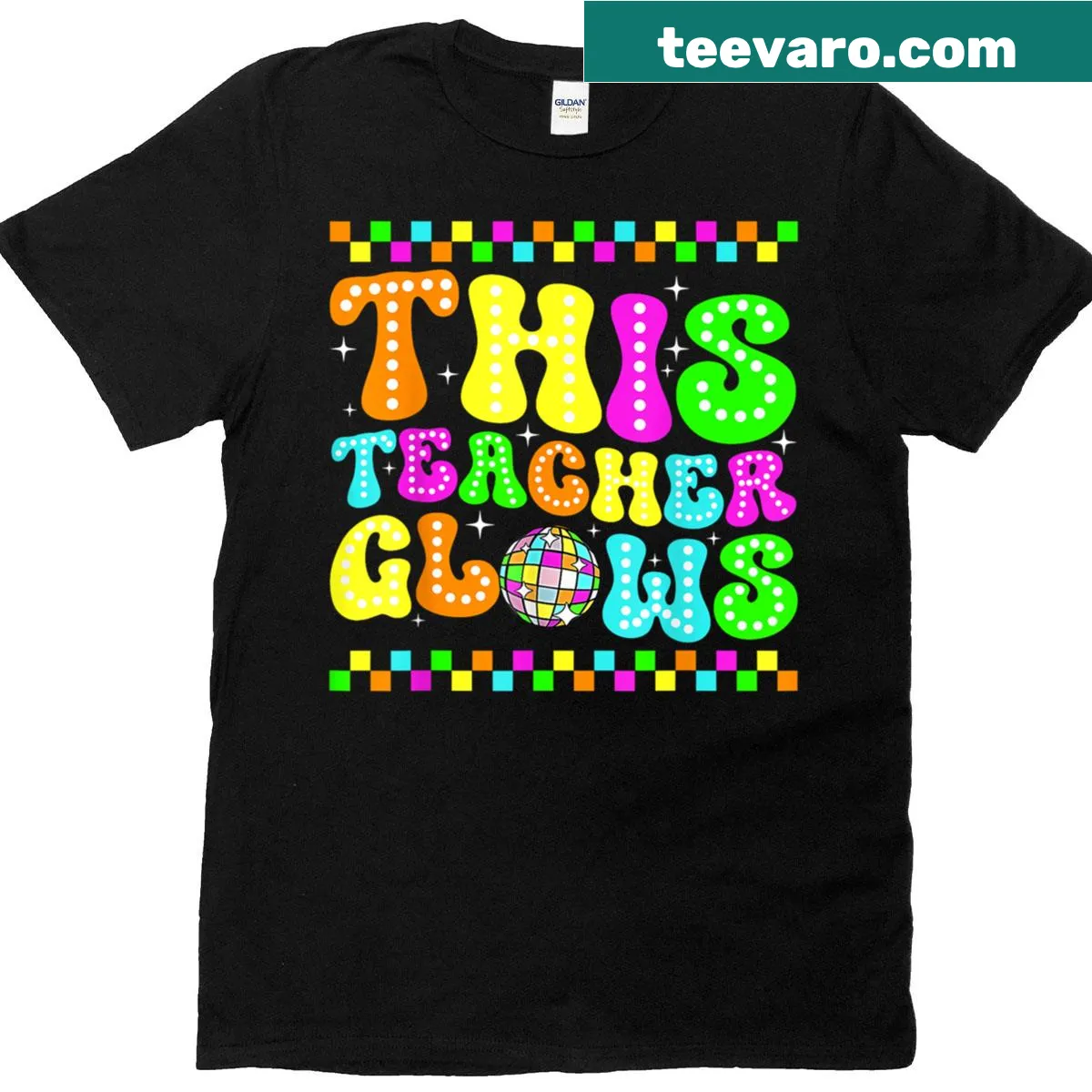 Vintage-style teacher T-shirt with 80s and 90s graphics — on a men's t-shirt