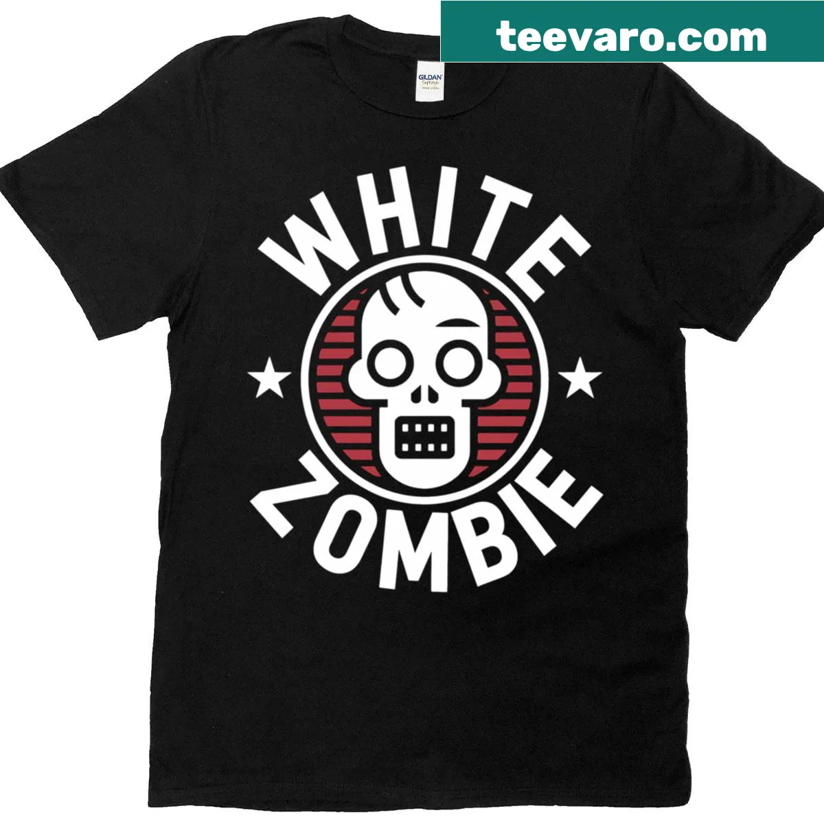 T-shirt featuring graphic art of the band White Zombie — on a men's t-shirt