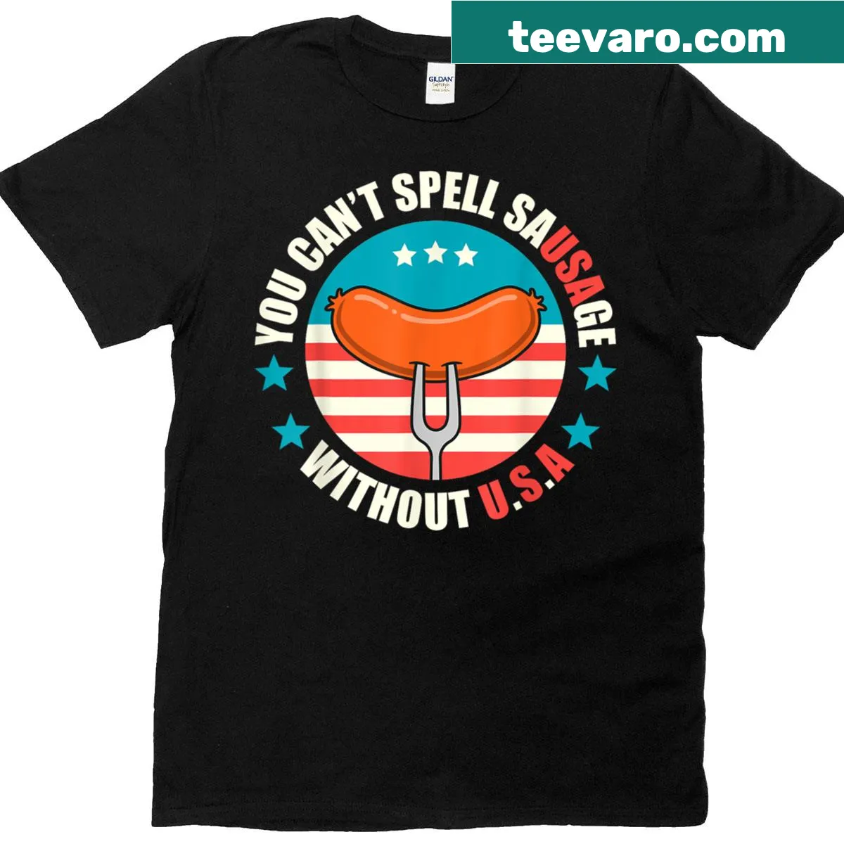 Fourth of July T-shirt with a humorous patriotic phrase — on a men's t-shirt