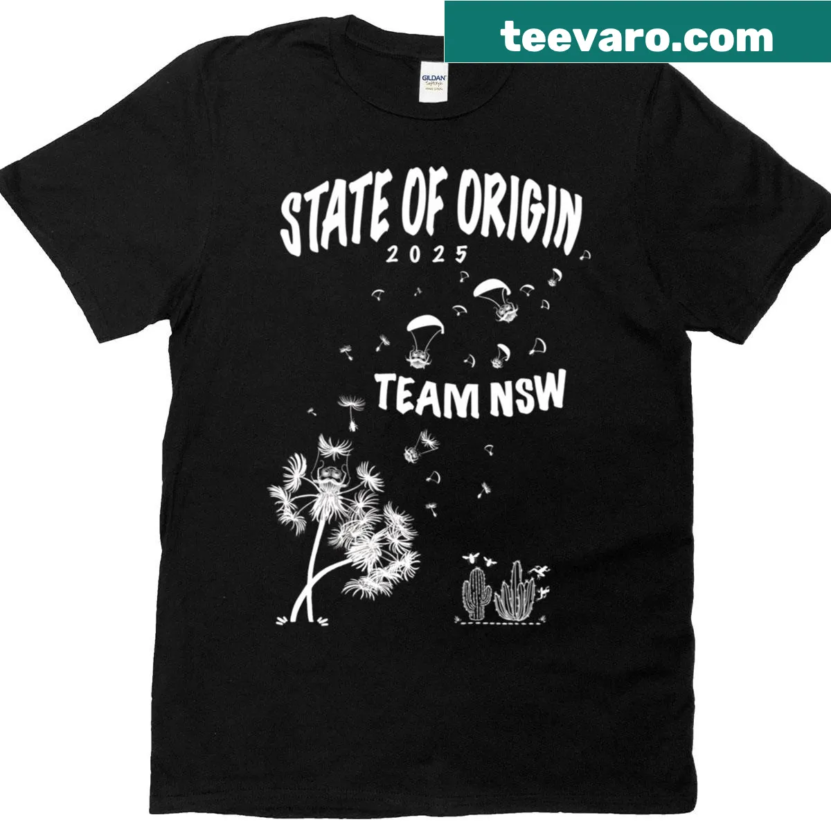 Sporty t-shirt featuring the NSW Cockroaches and paragliding theme — on a men's t-shirt