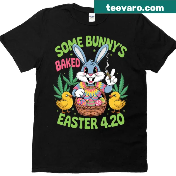 Funny cartoon bunny smoking weed for 420 Easter design.