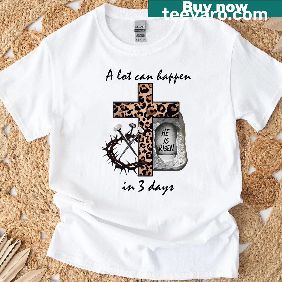 Christian Easter T-shirt with a cross and the phrase about 3 days. — on a men's t-shirt