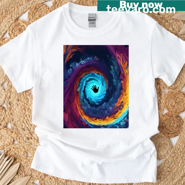 T-shirt with the phrase 'A Plea For Rescue Amidst Chaos' in bold typography