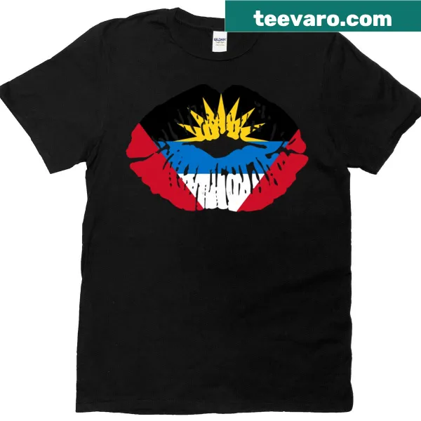 Oversized t-shirt featuring Antigua flag lips illustration