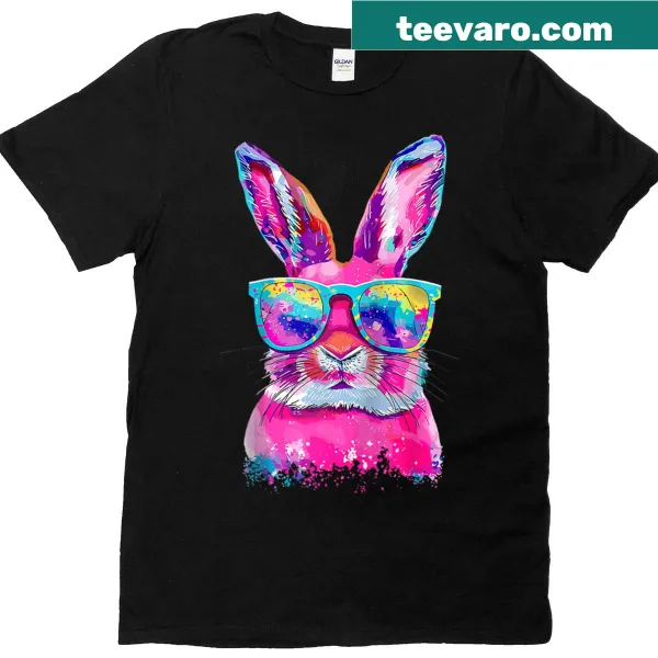 Cute bunny face shirt with sunglasses for Easter