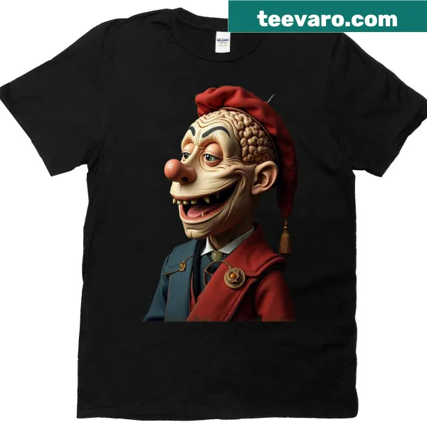 Cerebral Renaissance Clown artistic graphic on oversized t-shirt