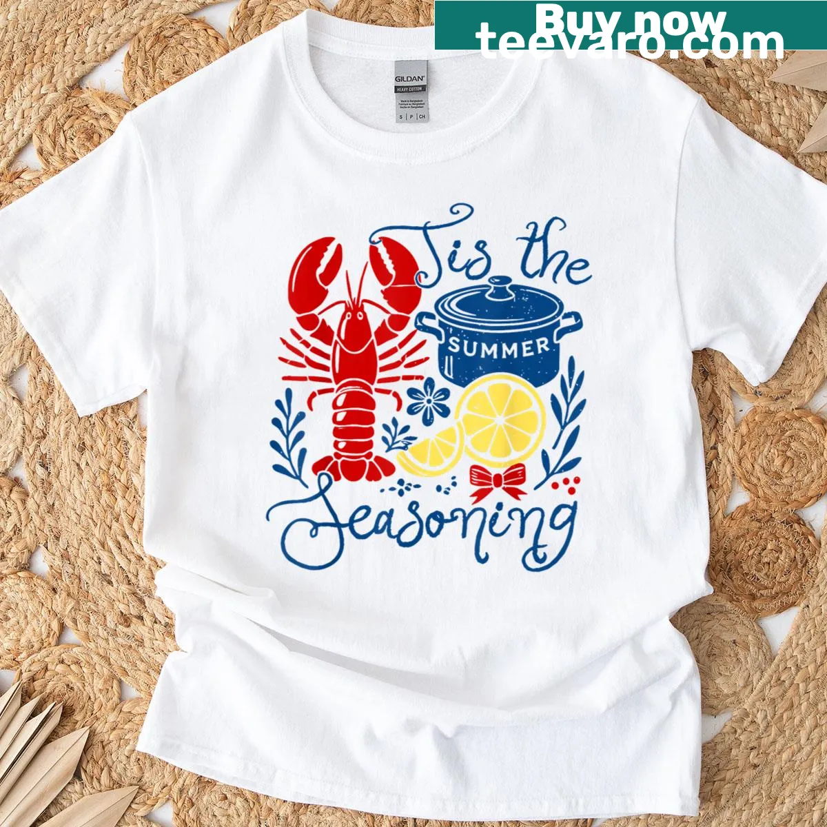 Crawfish season t-shirt with playful typography — on a men's t-shirt