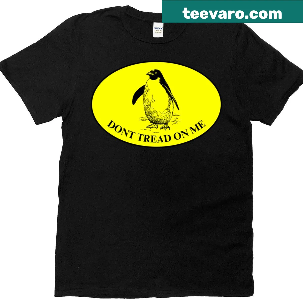 Bold typography t-shirt with 'Don't Tread On Me' design — on a men's t-shirt