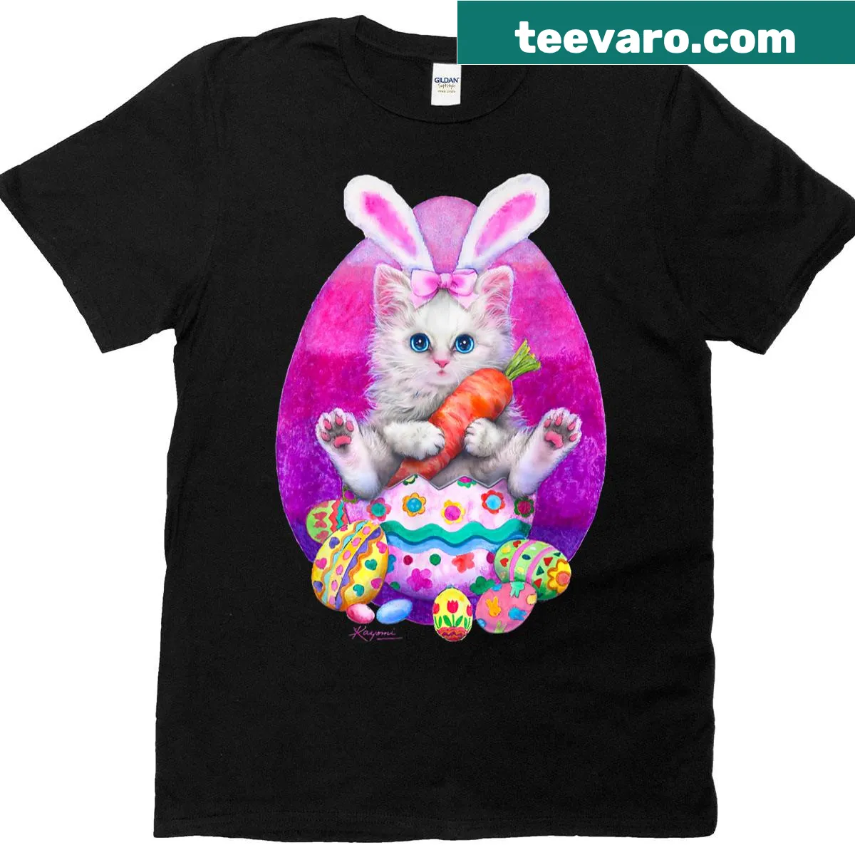 Kayomi Harai art featuring an Easter bunny on a t-shirt — on a men's t-shirt