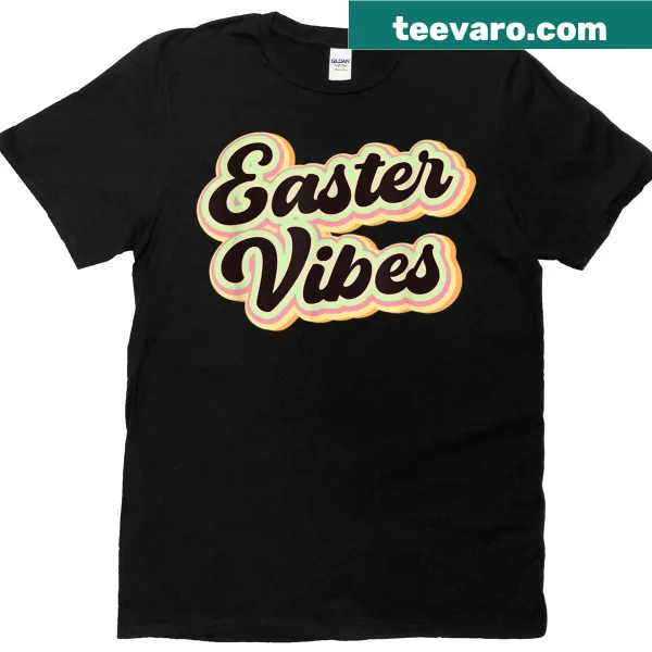 Retro Easter t-shirt with playful graphics celebrating Easter vibes