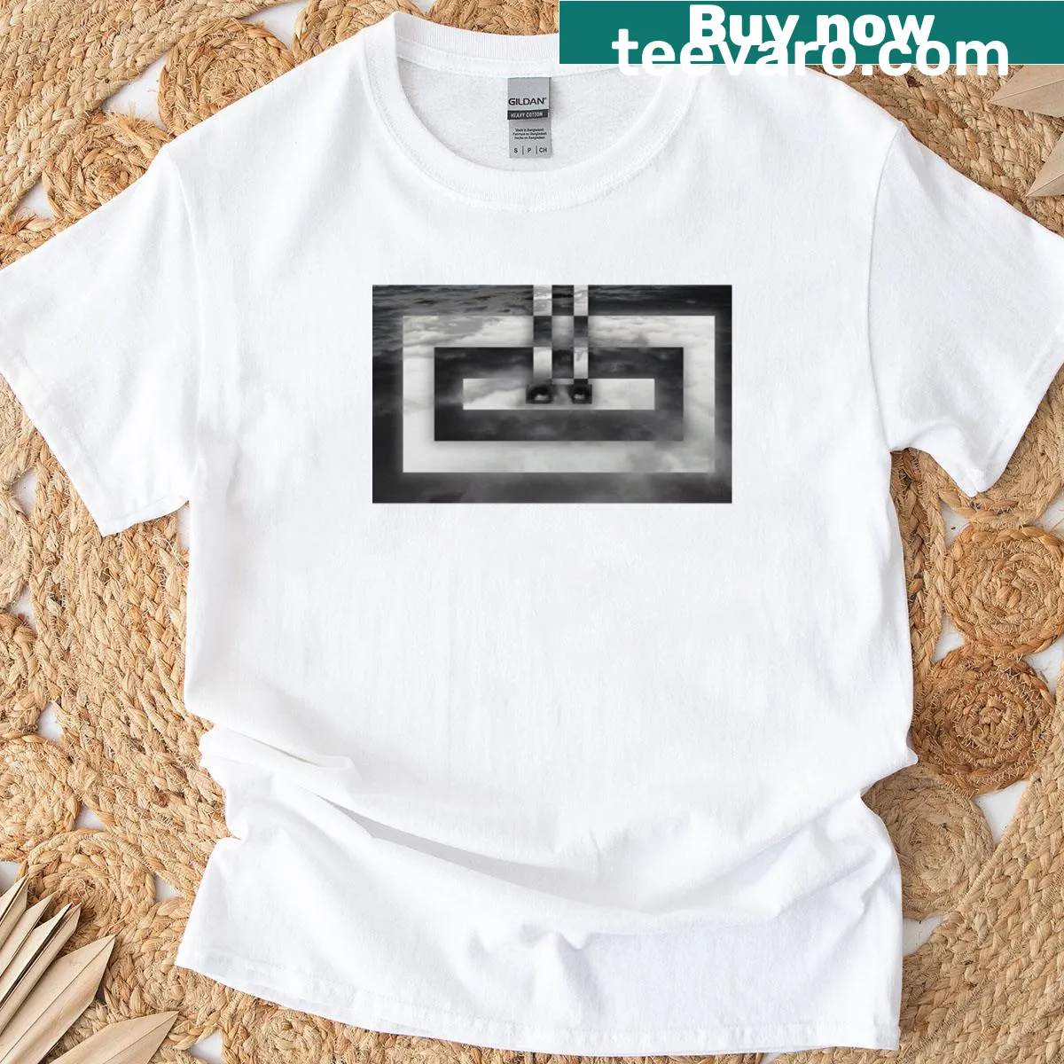 Illustration of a serene landscape reflecting on nature's beauty — on a men's t-shirt