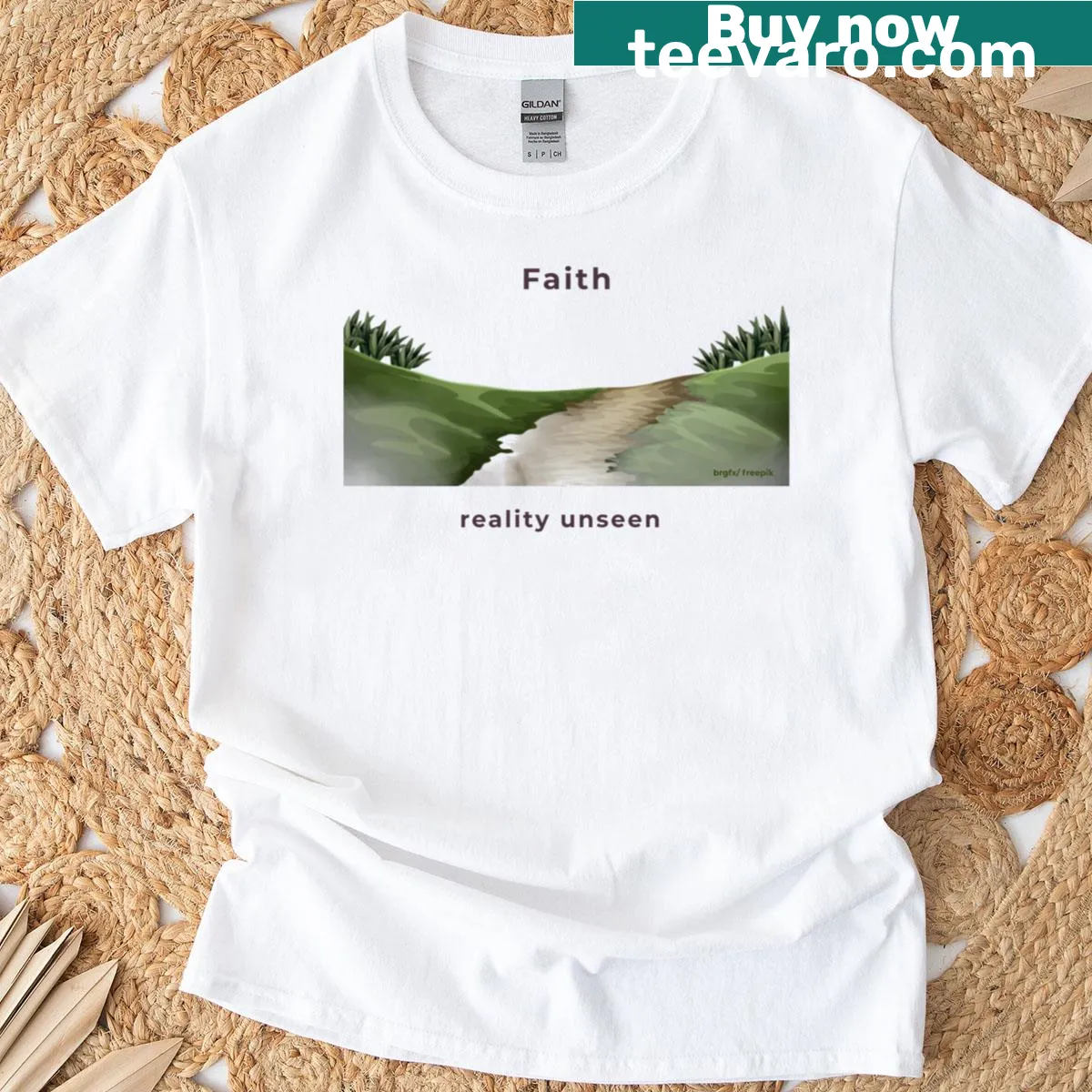 Inspirational Faith T-shirt featuring the word 'Faith' in bold typography — on a men's t-shirt
