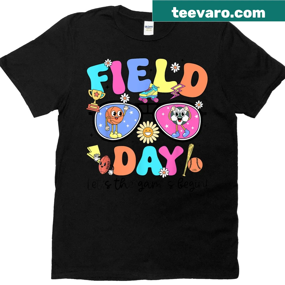 T-shirt with 'Let The Games Begin' for Field Day 2025 — on a men's t-shirt