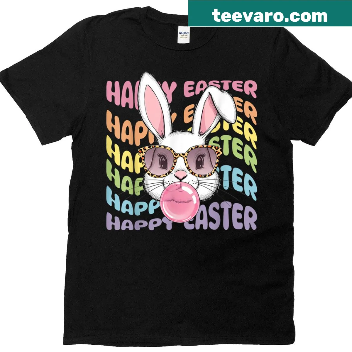 Cute bunny rabbit graphic for Easter on a t-shirt — on a men's t-shirt