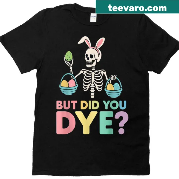 Skeleton bunny graphic T-shirt with humorous Easter theme