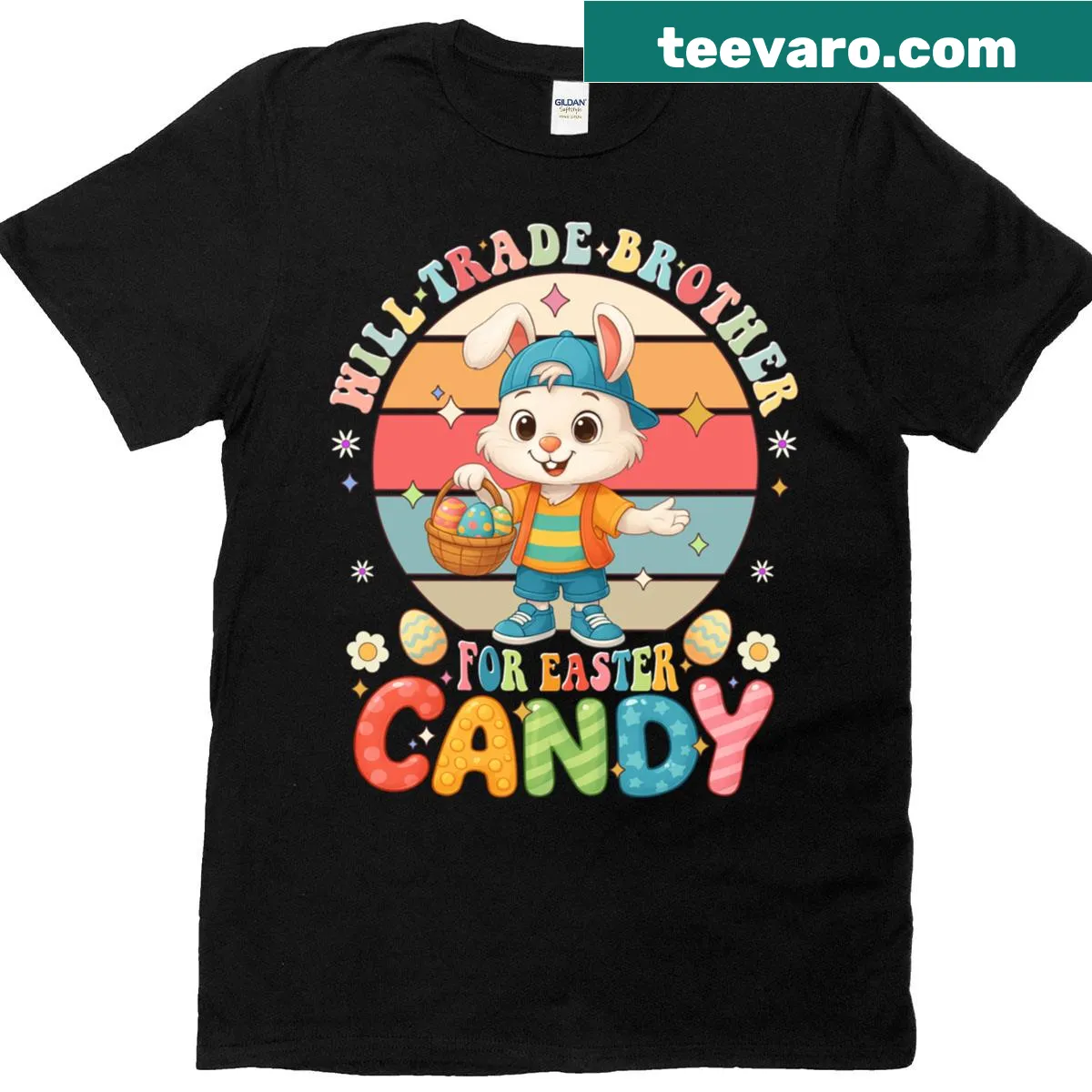 Funny Easter trading brother for candy kids t-shirt — on a men's t-shirt