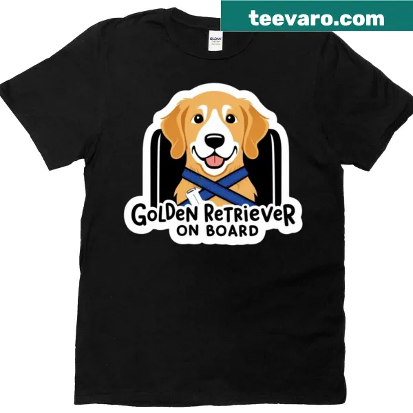 Oversized T-shirt featuring golden retriever graphic for travel lovers